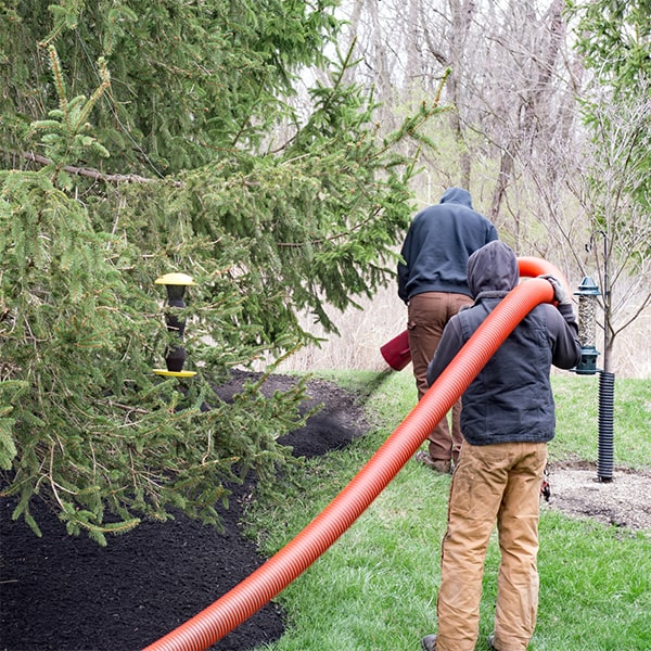 we can typically complete a mulch blowing job within a day, depending on the size of the area